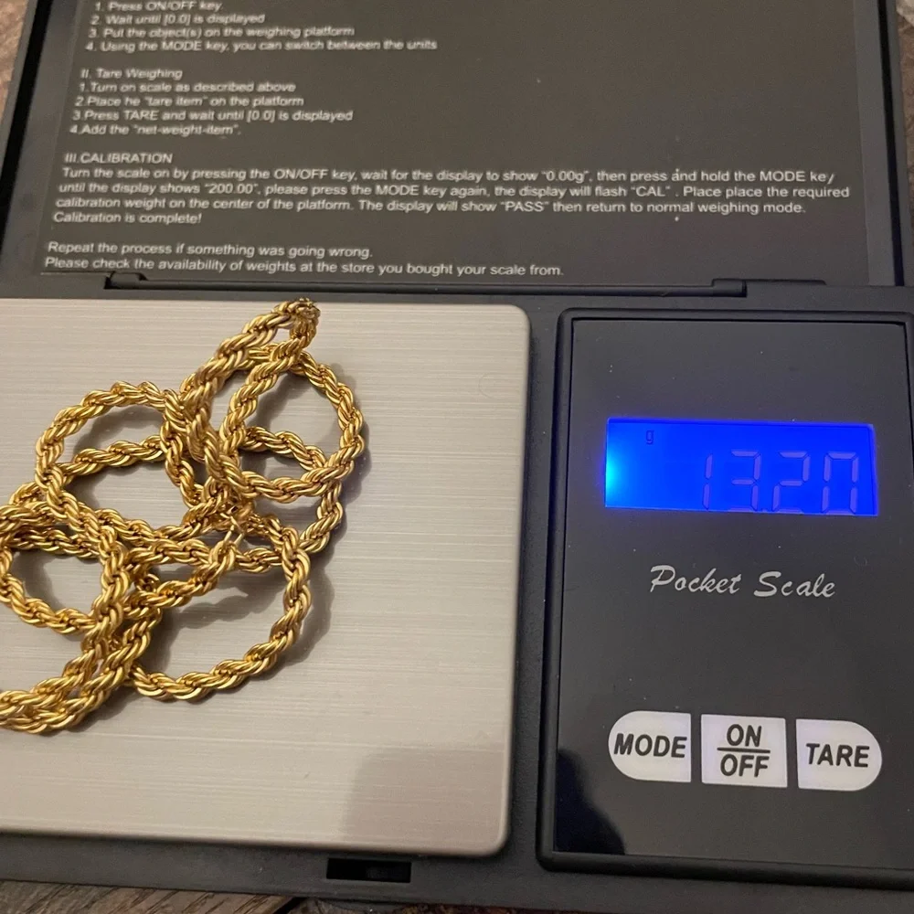 New vintage mid-century 12kt yellow gold twisted braided rope chain necklace 20” - Picture 5 of 5